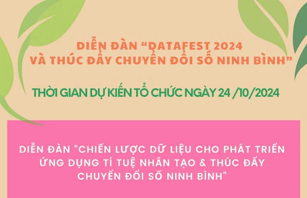 UBND tỉnh Ninh Bình ban hành Kế hoạch tổ chức Diễn đàn “Datafest 2024 và Thúc đẩy chuyển đổi số Ninh Bình”